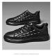 Embossed Crocodile Pattern Men's Shoes Men's White Board Shoes Men's Casual Leather Shoes_vogvips.com
