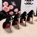 2026 New Model Gold Scepter Red Sole Printed High Heels, Thin Heel, Pointed Toe, Comfortable, Sexy, Elegant Shallow-Heel_vogvips.com