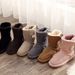 EBV Snow Boots, Women's Cowhide Midsole Boots, Fashionable, Warm, Thick, Plush, Anti Slip, Cute Fur Integrated Cotton Shoes_vogvips.com