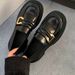 Platform Loafers Women's Leather French Single Shoes One-pedal Women's Shoes Small Leather Shoes_vogvips.com