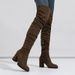 Women's Over The Knee Boots - Soft Suede Upper, Chunky Heel, Side Zipper, Fashionable Street Style Boots For Casual & Dressy Outfits_vogvips.com