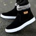 Men's Winter Snow Boots With Side Zipper - Waterproof PU Leather, Fleece Lined, Anti-Slip Rubber Sole For Cold Weather, Outdoor Hiking & Casual Wear_vogvips.com