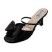 High-heeled Fashionable Women's High-heeled Sandals, Bow-decorated Stiletto Slippers With Luxurious Satin Design_vogvips.com