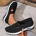 Women's Solid Color Breathable Sports Soft-soled Lightweight Walking Shoes, Low-top Knitted Casual S_vogvips.com