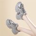 6cm Thick-soled Dad Shoes For Petite Individuals, Height-increasing, Fashionable New Style, Breathable Mesh, Casual, Sporty, Comfortable, Versatile Women's Shoes_vogvips.com