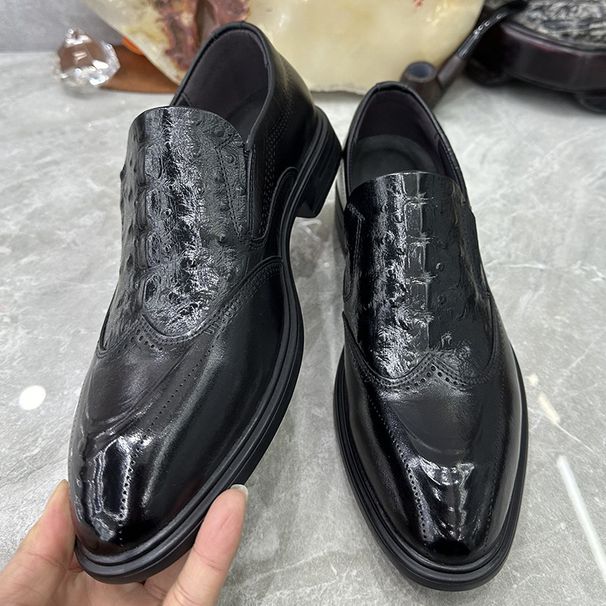Men's Brock Carved Business Casual British Versatile Breathable Handmade Leather Shoes, Wedding Shoes ,_vogvips.com