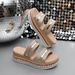 Women's Shoes Ladies' Large Size Rope Bottom Platform Thick Bottom Women's Sandals Buckle Wedge Heel Fish Mouth Women's SandalsGolden Shoes_vogvips.com