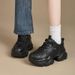 Black Dad Shoes, Women's New Autumn And Winter Thick Soled Fashionable And Versatile, Height Increasing And Velvet Enhancing Small Casual Sports Shoes_vogvips.com
