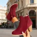 Woman Autumn Winter Chunky Heels Zip Chelsea Ankle Boots Women Fashion Comfortable Shoes 260112_vogvips.com