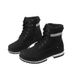 Women's Chunky Sole Ankle Boots Waterproof PU Leather Round Toe Lace-Up Combat Boots For Women Size 42_vogvips.com