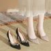 Women's Shoes Wedding Party Champagne Pointed Rhinestone Edging High Heels Women's Stiletto Sexy Beautiful Shallow Mouth Single Shoes_vogvips.com