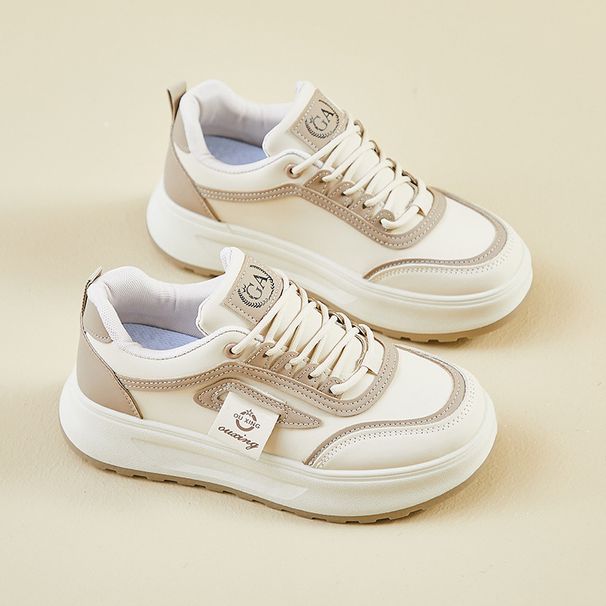Little White Shoes Female Students Thick-soled Heightening Shoes Sports Board Shoes Casual Street Shoes_vogvips.com