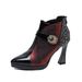 188 Pointed Toe Waterproof Platform Ultra High Heel Red Patchwork Autumn Winter Short Martin Boots Fashion Large Size_vogvips.com