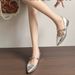 Women's 2025 Summer New Versatile Casual Flat Belt Mary Jane Pleated Pointed Women's Single Shoes_vogvips.com