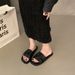 Silver Flat Sandals For Women, Outdoor Wear, 2024 New Summer Soft Sole Beach French Style Slippers_vogvips.com