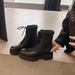 Leather Version~Same Style As Yang Mi's Lace-Up Martin For Women, Thick-Soled Height-Increasing Short Boots, Brown_vogvips.com