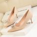 Women S Pumps Style Fashion Women Stiletto High Heels Shallow Mouth Pointed Toe Rhinestone Bow Suede Shoes_vogvips.com
