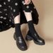 Platform Loafers Women's Single Shoes JK Muffin Shoes Heightening Work Small Leather Shoes_vogvips.com