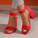 2025 Foreign Trade Chunky Heel Square Toe Mid-Heel For Women Summer New Large Closed-Back European And American Roman_vogvips.com