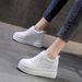 Women's Fashion Sneakers With Platform Wedge Heel, Breathable Mesh & Leather Upper, Round Toe Casual Shoes For Women Sneakers Casual Sports Shoes_vogvips.com