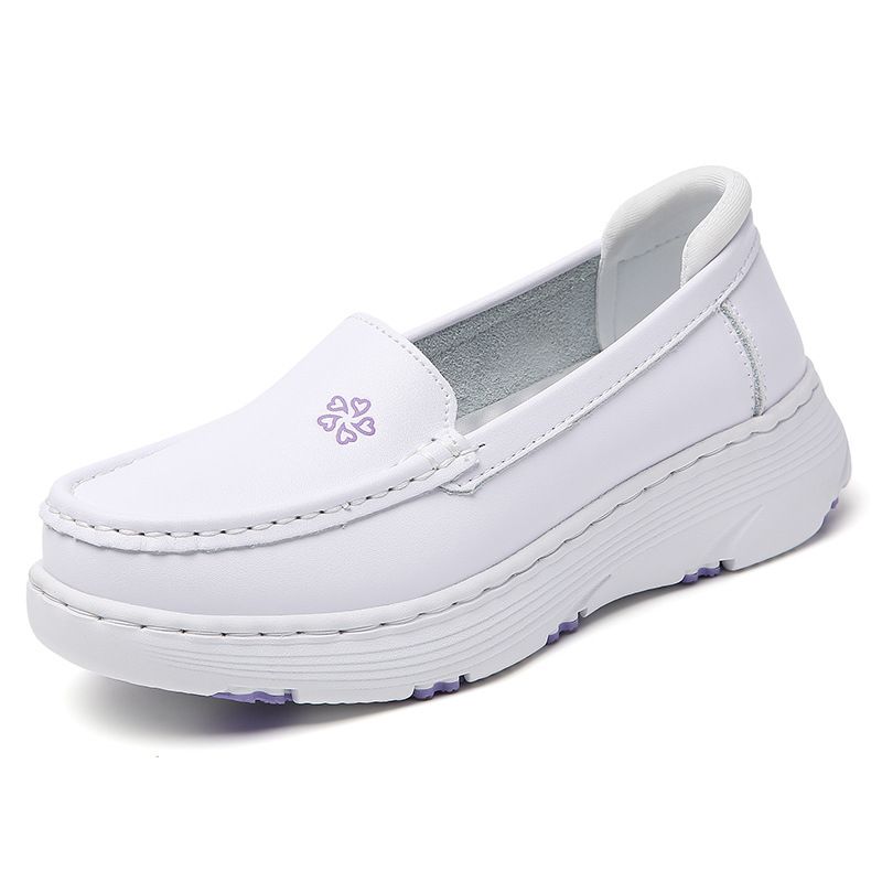 New Nurse Shoes Women Soft Sole Breathable Thick Sole Non-slip Flat White Comfortable Medical Shoes Small White Shoes_vogvips.com
