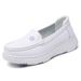 New Nurse Shoes Women Soft Sole Breathable Thick Sole Non-slip Flat White Comfortable Medical Shoes Small White Shoes_vogvips.com