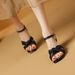 High Heeled Sandals For Women 2023 Summer New European And American Style Open Toe Thick Heeled Buckle Fashion Shoes Black Sheepskin Women's Shoes_vogvips.com