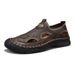 Plus-Size Handmade Stitched Mesh Shoes For Men, Summer Breathable Closed-Toe Sandals, Men's Outdoor Casual Mesh Hole Bea_vogvips.com