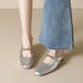 Half Slippers Women's Outdoor Summer Chunky Heel Strappy Slip-On Sandals French Style Closed Toe 1_vogvips.com