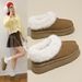 Versatile Snow Boots Women In The Winter Of , With Thick Plush Cotton Shoes, Comfortable And Fluffy Shoes For One_vogvips.com