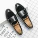 Men's In Plus Size, New Le Fu Fashionable Men's Casual Leather Shoes, Trendy British Style Bean Shoes_vogvips.com