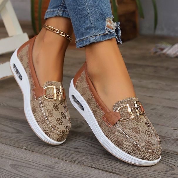 Large Size Single Shoes Women's New Metal Buckle A Slip-on Women's Shoes_vogvips.com