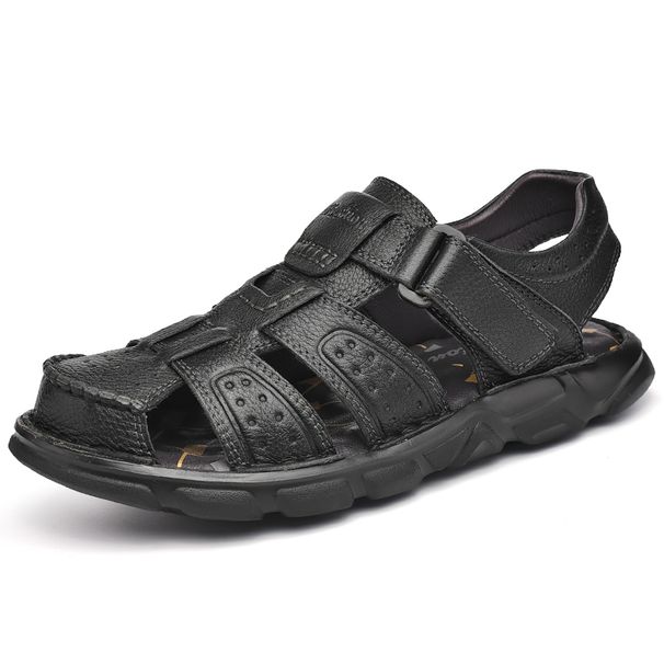 Genuine Leather Casual Shoes For High Quality Classic Summer Outdoor Walking Sneakers Breathable Men Sandals_vogvips.com