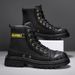 European Warm Series Shoes Martin 2025 Summer New Thick-Soled Canvas Casual Men's Workwear Versatile Motorcycle Outdoor Ankle Boots_vogvips.com