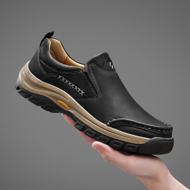 Men's Shoes 2026 Spring Lightweight Comfortable Versatile Work Shoes Driving Shoes Thick-Soled Casual Leather Shoes For_vogvips.com