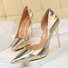 Women's Sexy Stiletto Heels With Metal Accents & Side Cut-Out Design - Pointed Toe High Heels For Evening Parties & Night Out Sexy Nightclub Shoes_vogvips.com