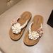 Women's Cute Floral Flat Flip Flops Summer Wear Easy Match Skirts Versatile Flip Flops_vogvips.com