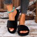 Women's Fashionable Non-Slip Wear-Resistant Linen Woven Flat Flip Flops_vogvips.com