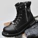 Men's Boots With Thick Soles, Height-Increasing, Fleece-Lined Motorcycle Boots, High-Top Genuine Leather Men's Boots, Wo_vogvips.com