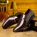 Euro Step Plus Size Leather Summer Pointed Toe Hollow Slip-On Business Breathable Casual Shoes_vogvips.com