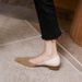 Small Autumn With Niche Design Temperament, Square Toe Color Blocked Single Shoes, Spring 2025 New French Low Heel_vogvips.com