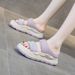 Thick-bottomed Outer Wear Heightening Women's Breathable And Versatile Casual Slippers With Water Diamonds, One-word Cool Slippers_vogvips.com