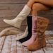 Winter High Boots For Women Pleated Suede Slim Fit Side Zipper Retro Round Toe Plus Size 43_vogvips.com