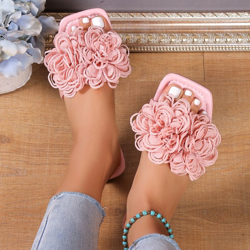 Plus-size Women's Summer New European And American Style Beach Sandals, Casual Outdoor Floral Flat Slippers For Women_vogvips.com