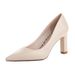 High-heeled 2025 Autumn New Style Pointed Toe Chunky Heel Women's Soft Leather Comfortable Mid-heel Professional Formal_vogvips.com