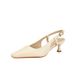 Qianluhui Closed-Toe Sandals - Elegant And Chic Basic Style For Daily Commuting, Fashionable Shallow-Heel High-Heeled_vogvips.com