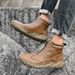 Men's Boots For Autumn And Winter, High-Top Shoes For Men With Side Zipper, Fleece-Lined Warm Cotton Shoes, Chelsea Boot_vogvips.com