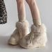 Women's Shoes Stylish And Comfortable Fluffy Snow Boots , New Autumn/winter Style, Non Slip, Fleece Lined, Thick Soled, Chunky Cotton Boots._vogvips.com