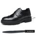 Men's Brogue Leather Dress Shoes With 8cm Hidden Heel_vogvips.com