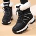 Snow Boots, Warm And Thick Lace Up Women's Boots, Outdoor Anti Snow And Anti Cold High Top Women's Boots_vogvips.com